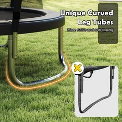 10FT Outdoor Trampoline w/Safety Enclosure Net Anti-Rust Galvanized Steel Frame