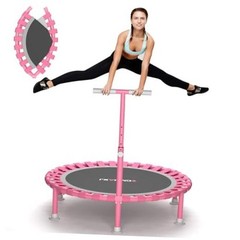 Foldable Mini Trampoline, 40″ Rebounder Trampoline for Adults & Kids, Pink