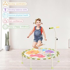 Trampoline Kids Indoor Outdoor Ø101cm, Foldable Fitness Trampoline with Adjustable…