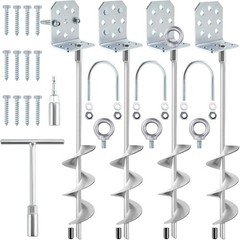 Swing Set Anchors 20″ â€“ Heavy Duty Ground Anchors Screw in with L-Brackets …