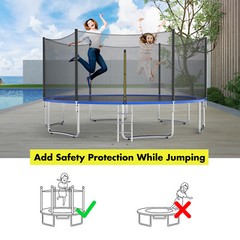 8FT/10FT/15FT/16FT Trampoline Safety Net Replacement Protection Enclosure Net