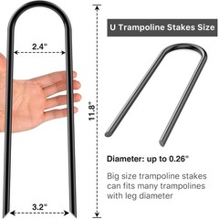 Heavy Duty Trampoline Stakes Anchors for High Wind Galvanized Steel 11.8″