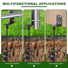 17” Heavy-Duty Ground Anchor, 6 Pcs Multi-Purpose Trampoline Stakes,Mobile H…