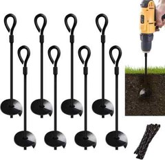 Dual-Purpose Ground Anchor 15 Inch 8 Pack Heavy Duty for High Winds Metal Gro…