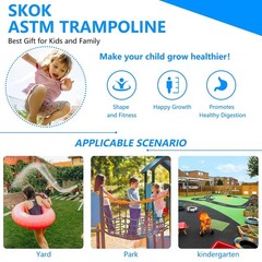 Kids Outdoor Trampoline with Net 400lbs Heavy Duty Gymnastics Set ASTM Approved