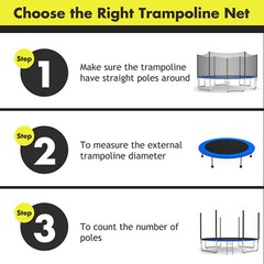 8FT/10FT/15FT/16FT Trampoline Safety Net Replacement Protection Enclosure Net