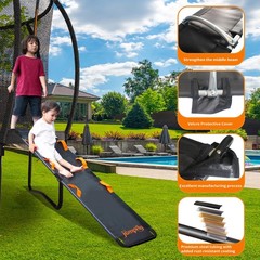 jumpfly Trampoline Slide Ladder Universal Trampoline Ladder with Handles Strong