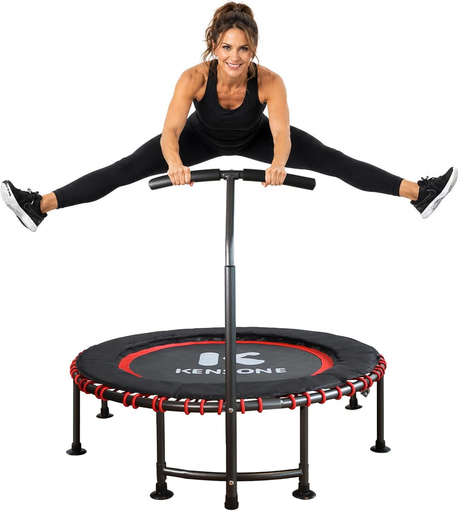 40/48″ Low-Impact Rebounder Trampoline for Adults with Bungee, 450/550LBS Quiet