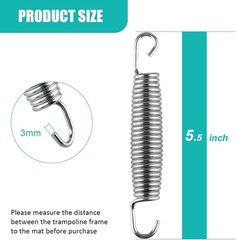 Heavy Duty 5.5-Inch Trampoline Springs – 12 Pack Stainless Steel Replacement