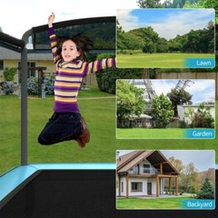 6FT Kids Entertaining Trampoline 2 In 1 Children Jumping W/ Swing Safety Fence