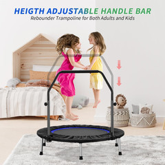40″ Mini Trampoline Rebounder Trampoline Fitness Trampoline Foldable with Adjust