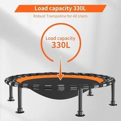 Indoor Outdoor Mini Trampoline W/ Bungee Bands Foldable Quiet Fitness Equipment