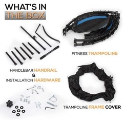 Foldable Mini Trampoline Fitness Rebounder Adjustable Handle Indoor Outdoor Gym