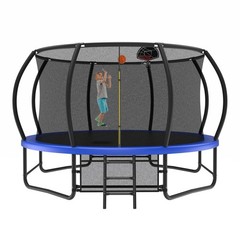 14ft Recreational Trampolines with Ladder ASTM Approval Adults Kids Trampoline