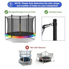 14 FT Trampoline Replacement Net for 6 Straight Poles: Safety Enclosure