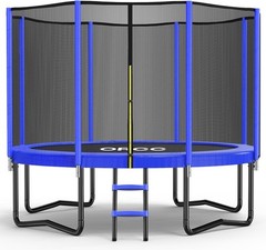 ORCC Trampoline 8FT 10FT 12FT 14FT, Outdoor Tramp with Enclosure Net, 410LBS