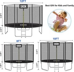 Trampoline for Kids,400LBS Outdoor Trampoline with Net-ASTM Approved Trampoli…