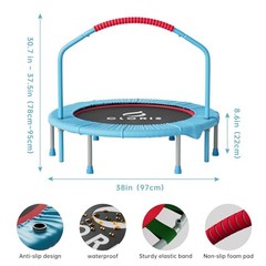 38in/48in Folding Trampoline – Max Load 220lbs / 450lbs Trampoline Rebounder