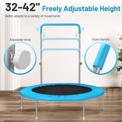 Lyromix 40 / 48 Rebounder Trampoline for Adults with Adjustable Bar, Mini Fitnes