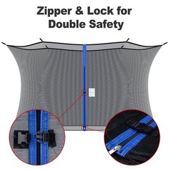 12 13 14 15ft Trampoline Safety Net Round Replacement Fit 4 6 8 Poles Enclosure