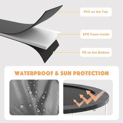 Trampoline Spring Cover, 14FT Trampoline Pad Replacement, No Holes for Poles, W