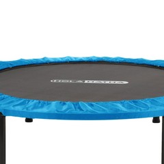 HolaHatha 40″ Mini Trampoline Fitness Rebounder with Adjustable Handle, Blue
