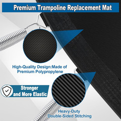 12FT 14FT 15FT Trampoline Mat Replacement, Fits 5.5″ Springs 72 80 V-Hooks round