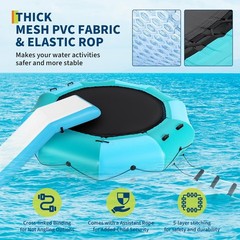 🔥Inflatable Water Trampoline for Lake & Pool – Fun Floating Bouncer, Includes R