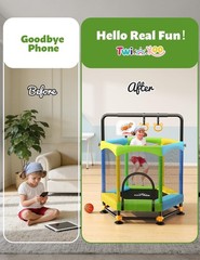 60″ Trampoline for Kids, Twinkoo 5FT Fortified Toddler Trampolines with Anti-…