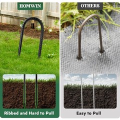 12 PCS 12 Inch Heavy Duty Trampoline Stakes Anchors U Hooks Wind Ground Yard