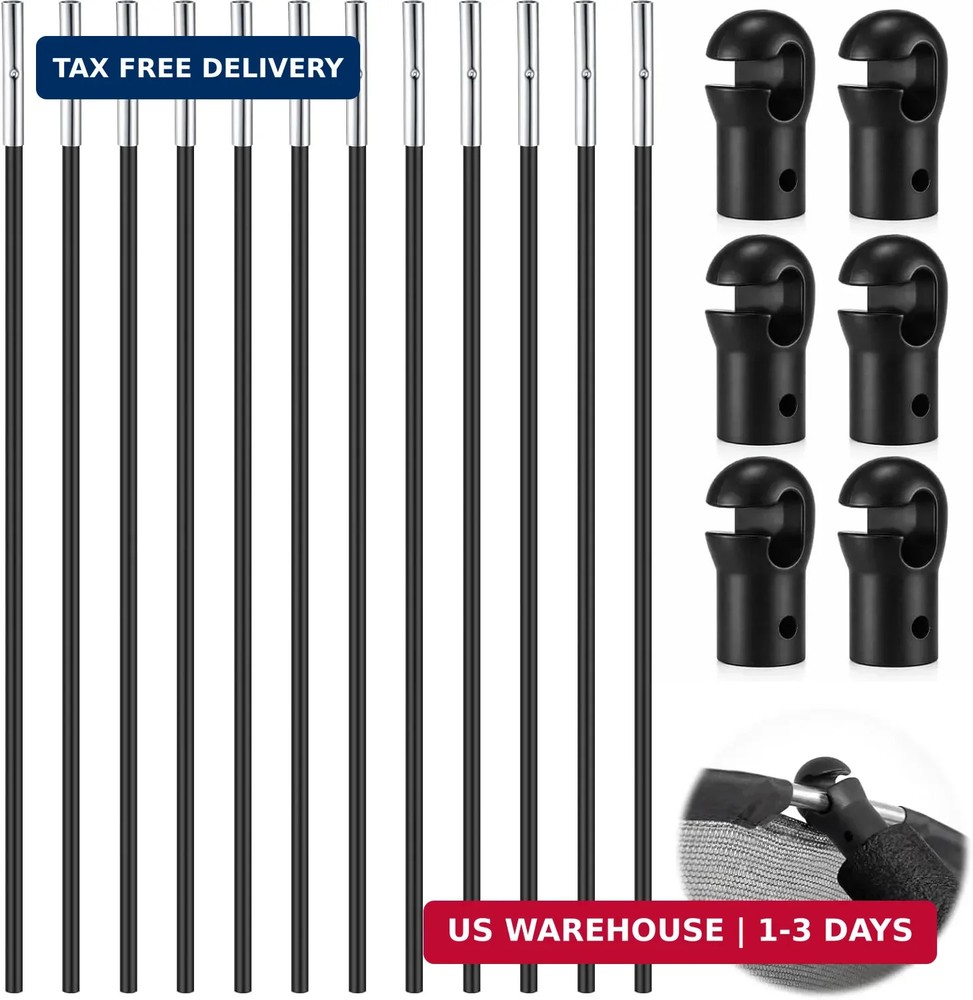 Wesiti Trampoline Fiber Glass Rods for Top Ring of Net Enclosure Fiberglass Pole