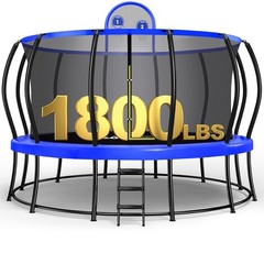 1800lb 16ft 15ft 14ft 12ft Trampoline No Gap Safety Enclosure Net Heavy Duty