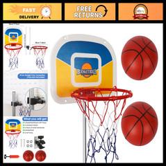 Trampoline Basketball Hoop for Teens – Includes Pump & 2 Mini Balls, Fits Straig