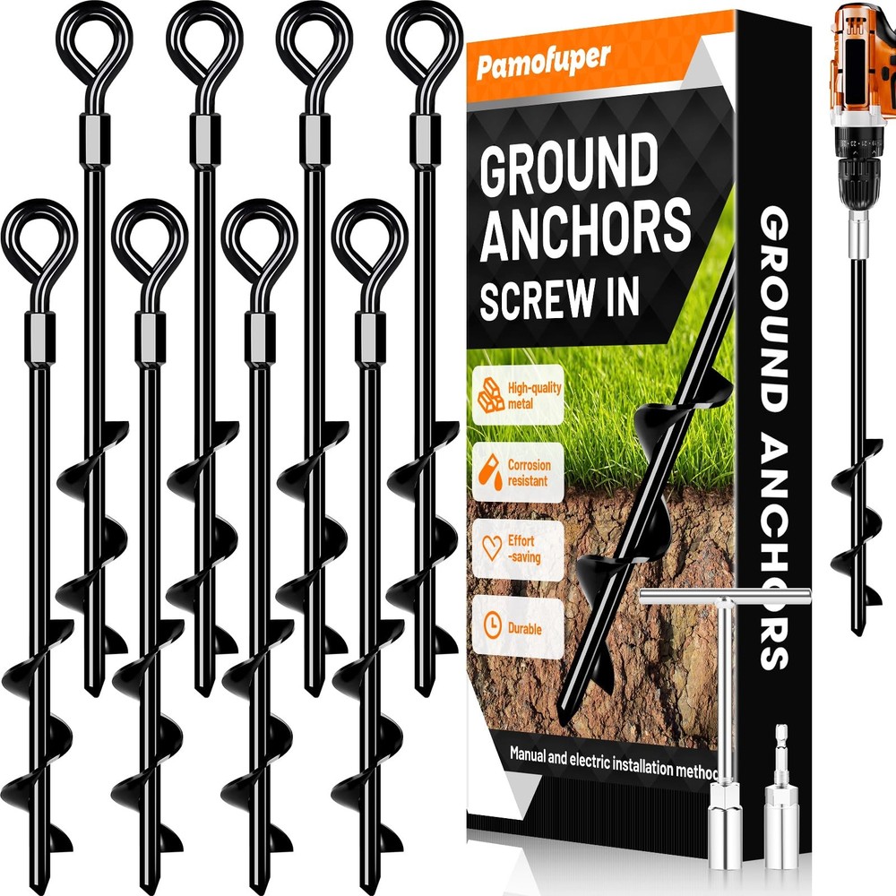 Ground Anchors 8 X 14 Heavy Duty Screw-in Tent Stakes – Secure Tents