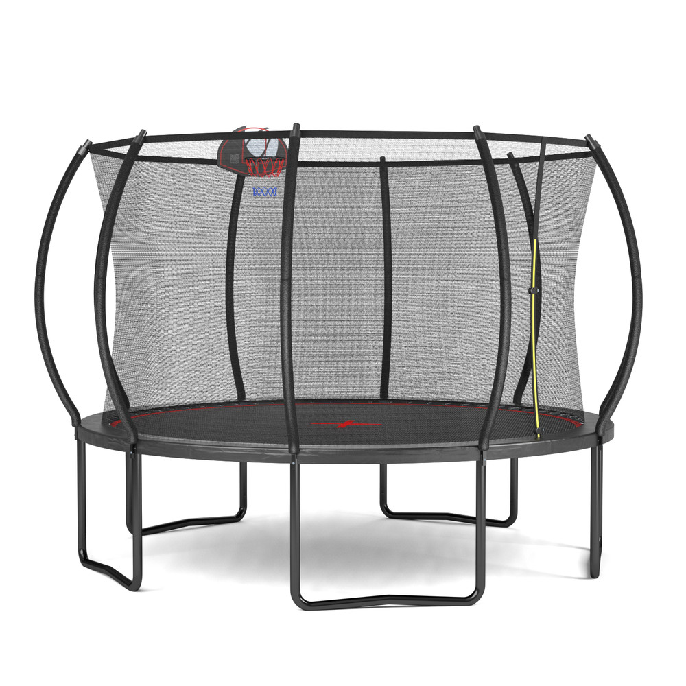 YC 12FT Trampoline Pumpkin Outdoor Trampoline for Kids w/Basketball Hoop Board