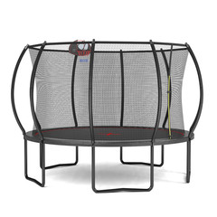 YC 12FT Trampoline Pumpkin Outdoor Trampoline for Kids w/Basketball Hoop Board