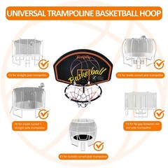Trampoline Basketball Hoop Attachment – Easy Install Universal Accessory, Fits S