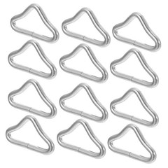 50Pcs Compact Reusable Trampoline Triangle Buckles Silver Steel Rings