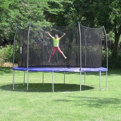 Skywalkers 16’ Round Trampoline With Enclosure – Blue