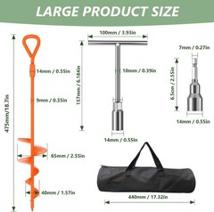 18″ Long Ground Anchor, Heavy Duty Earth Anchors 18 inch Ground Anchors Screw…