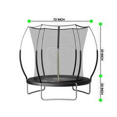 6ft Springfree No Gap Trampoline, Black, Bungee Cords, Safety Net