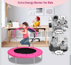 Lyromix 36” Kids Trampoline Mini Toddler Rebounder w/ Handle Indoor Outdoor Gift