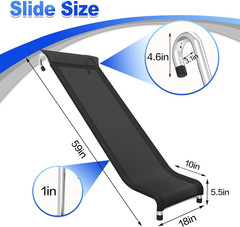 Polwkscas Universal Trampoline Slide with Buffer Region, Heavy Duty Steel Trampo