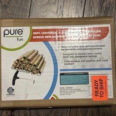 Pure Fun 20pc Universal 6.5” Steel Trampoline Spring Replacement Kit With Spring