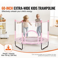 60″ Trampoline for Kids Mini Toddler Trampoline with Net Indoor Outdoor