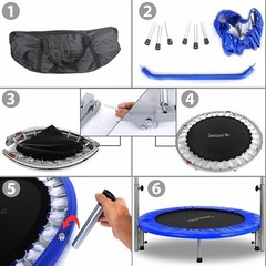 SereneLife Portable & Foldable Trampoline – 40″ In-Home Mini Rebounder with…