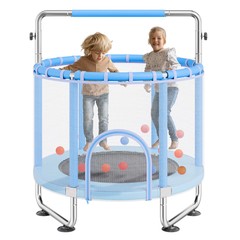 VEVOR 55″ Trampoline for Kids Mini Toddler Trampoline with Net Indoor Outdoor