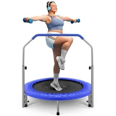 SereneLife 40″ Foldable Mini Trampoline for Adults – Compact Fitness Rebounde…