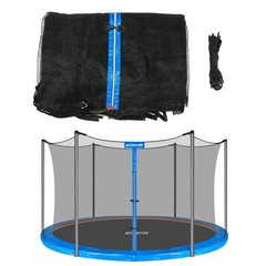 15FT Trampoline Replacement Safety Enclosure Net 4 6-Poles Round Frame -Net Only