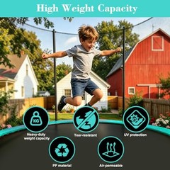 Trampoline Replacement Mat – Fit 14 Ft 14FT-72V-Rings-5.3-5.7″Spring-150.8″Diam